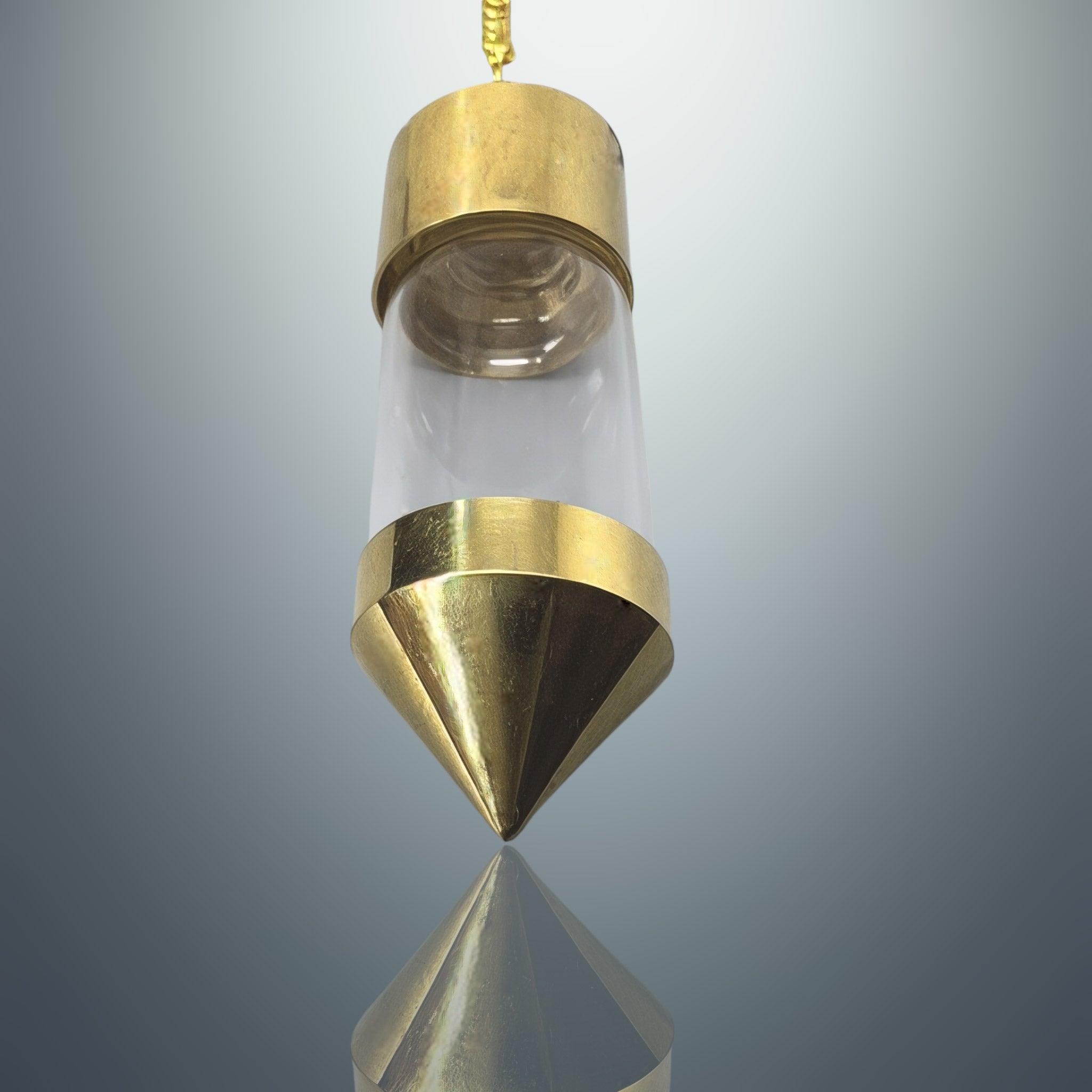 Péndulo con Testigo Transparente - Metal Dorado