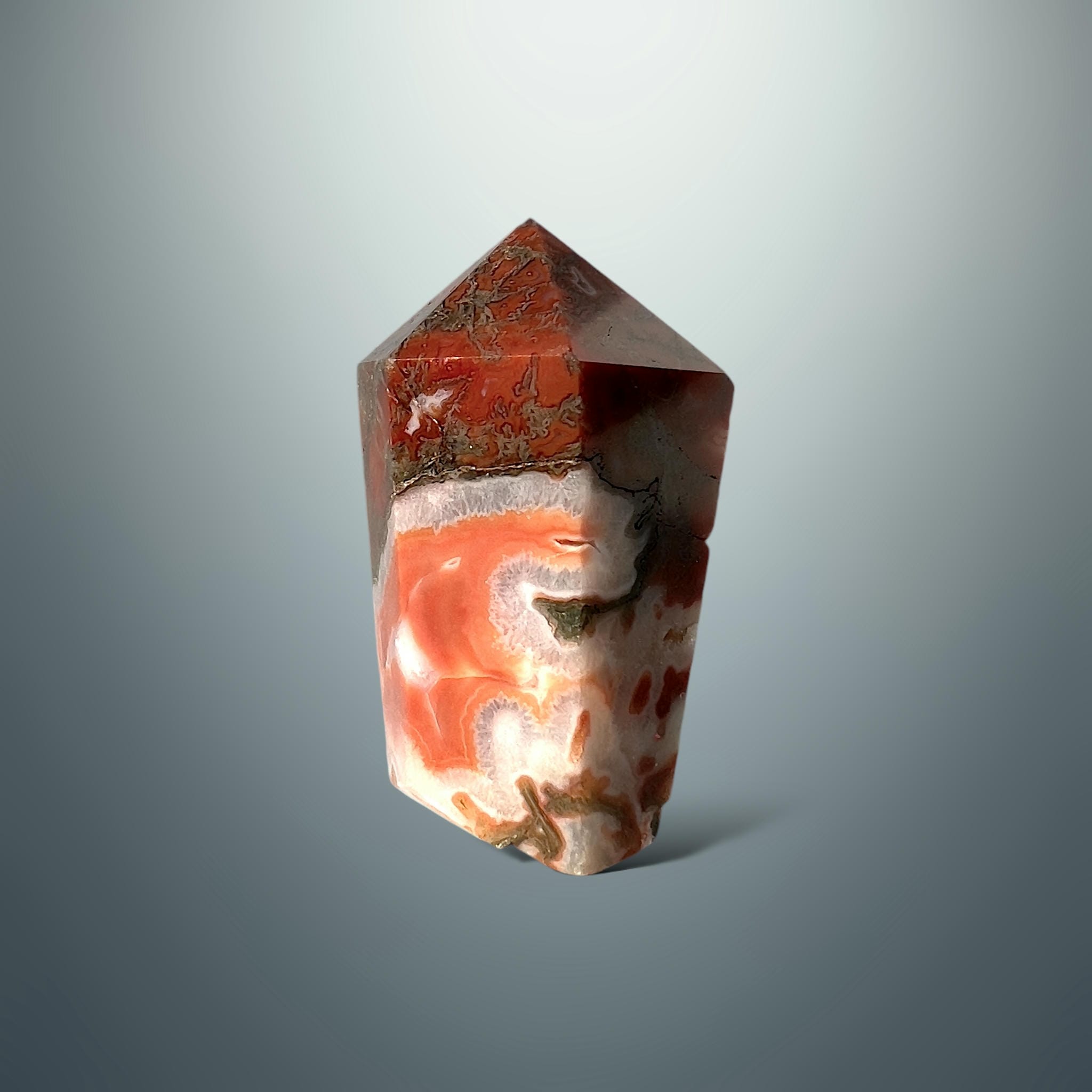 #piezas únicas_punta ágata musgo roja 1