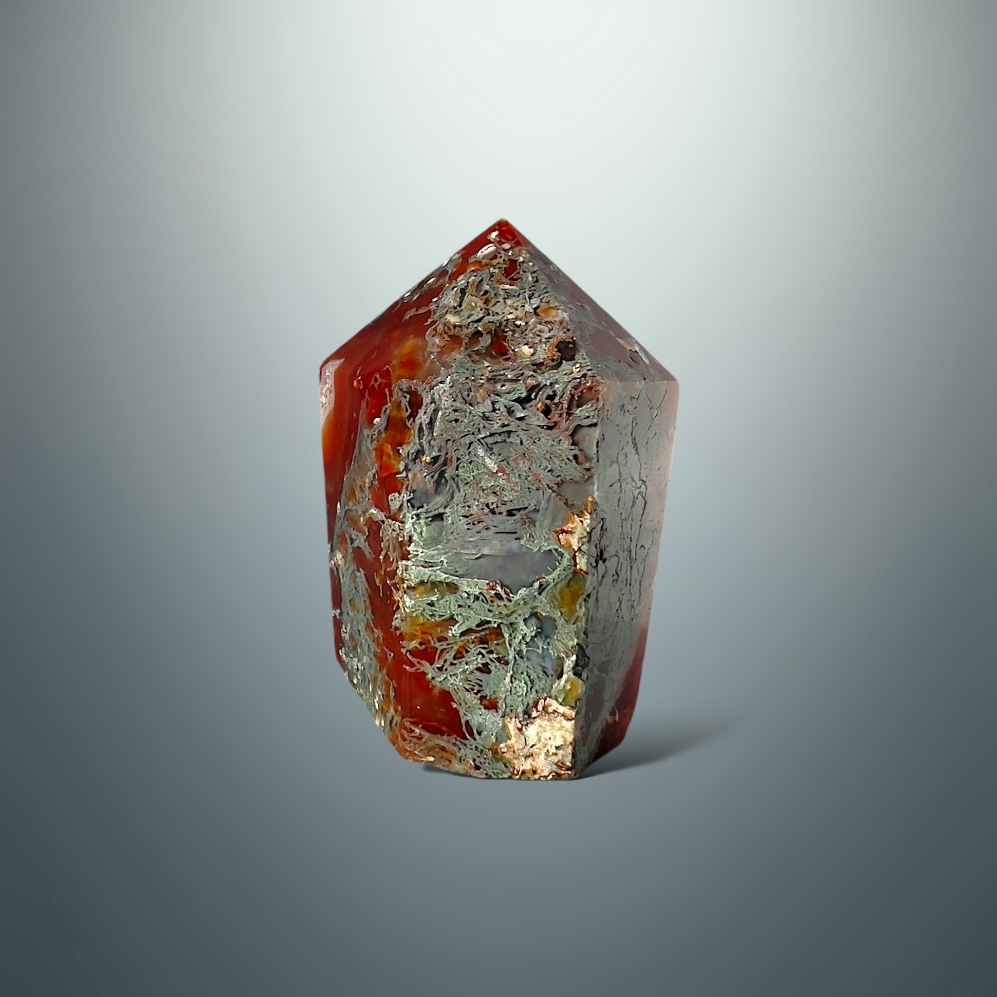 #piezas únicas_punta ágata musgo roja 12