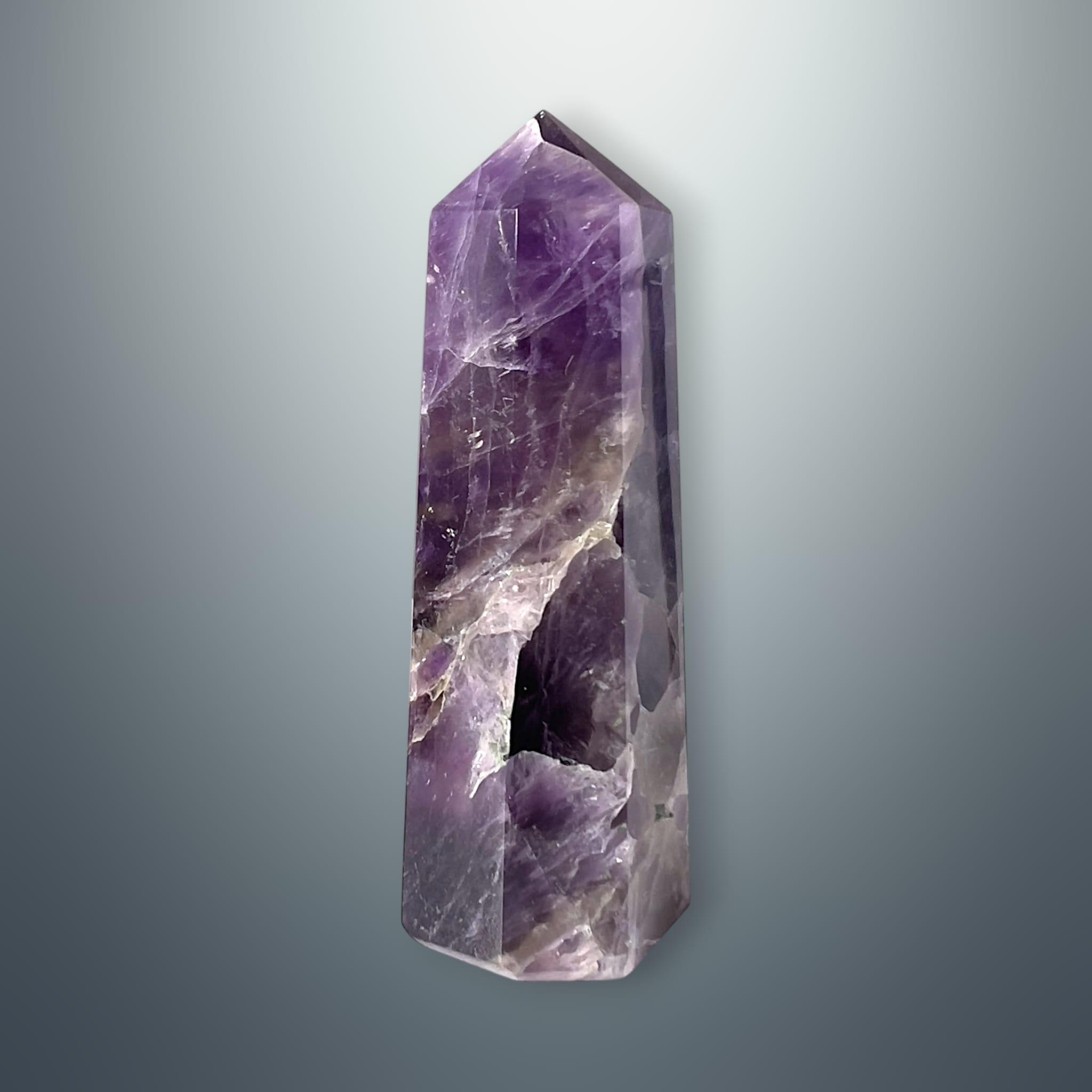 #piezas únicas_torre hexagonal amatista chevron 12