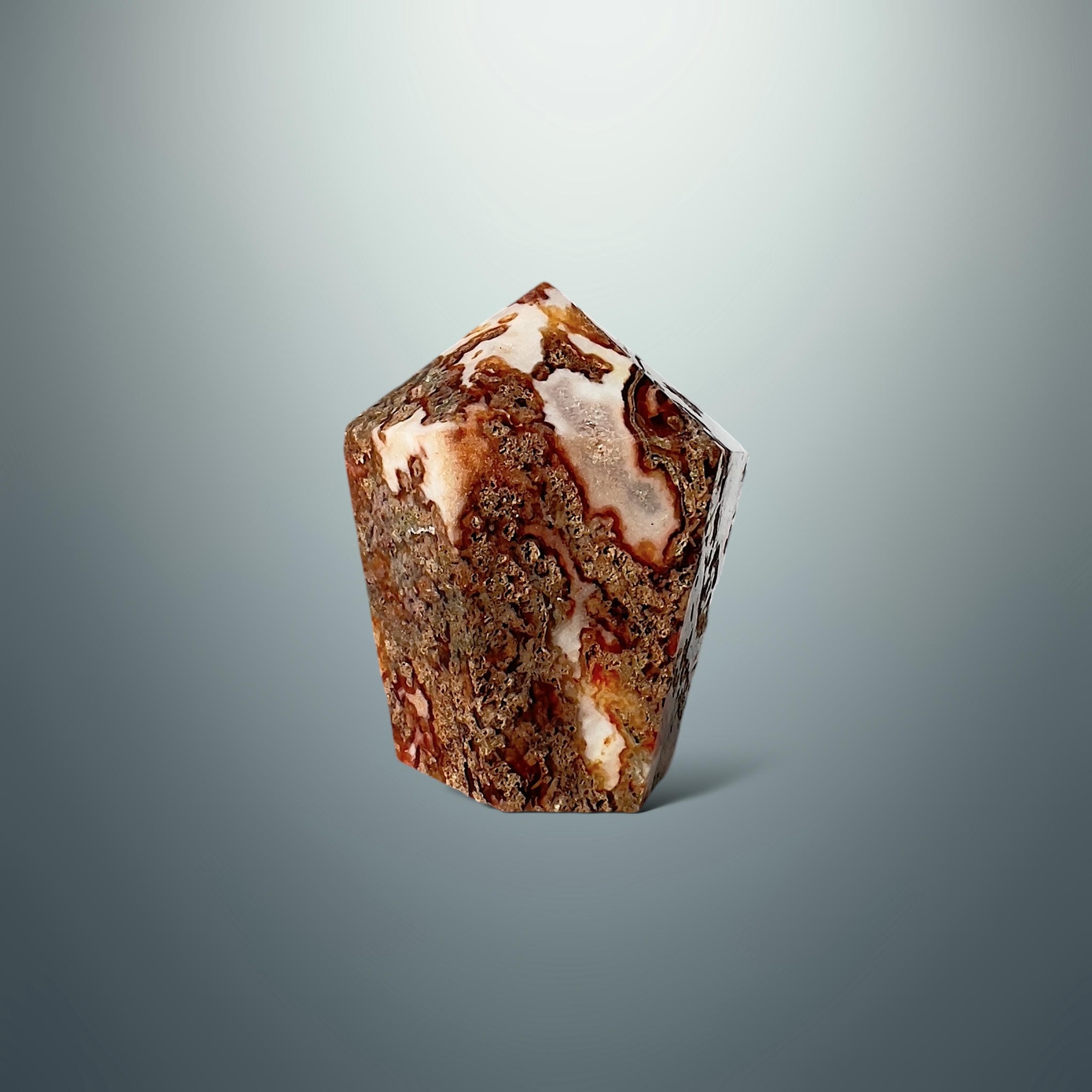 #piezas únicas_punta ágata musgo roja 14