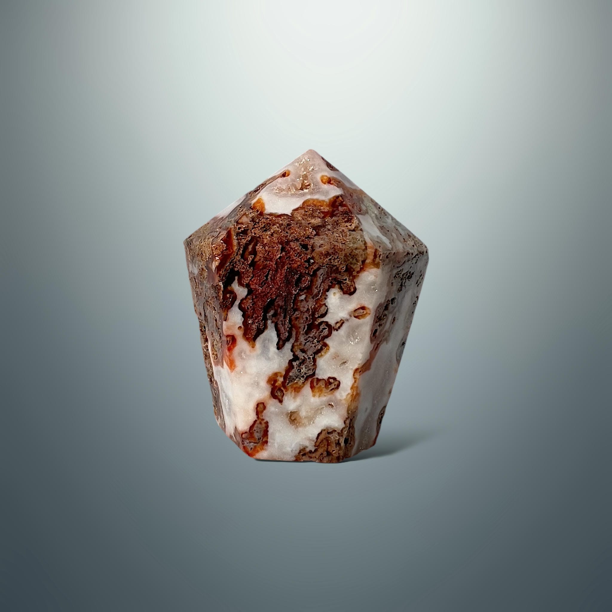 #piezas únicas_punta ágata musgo roja 14