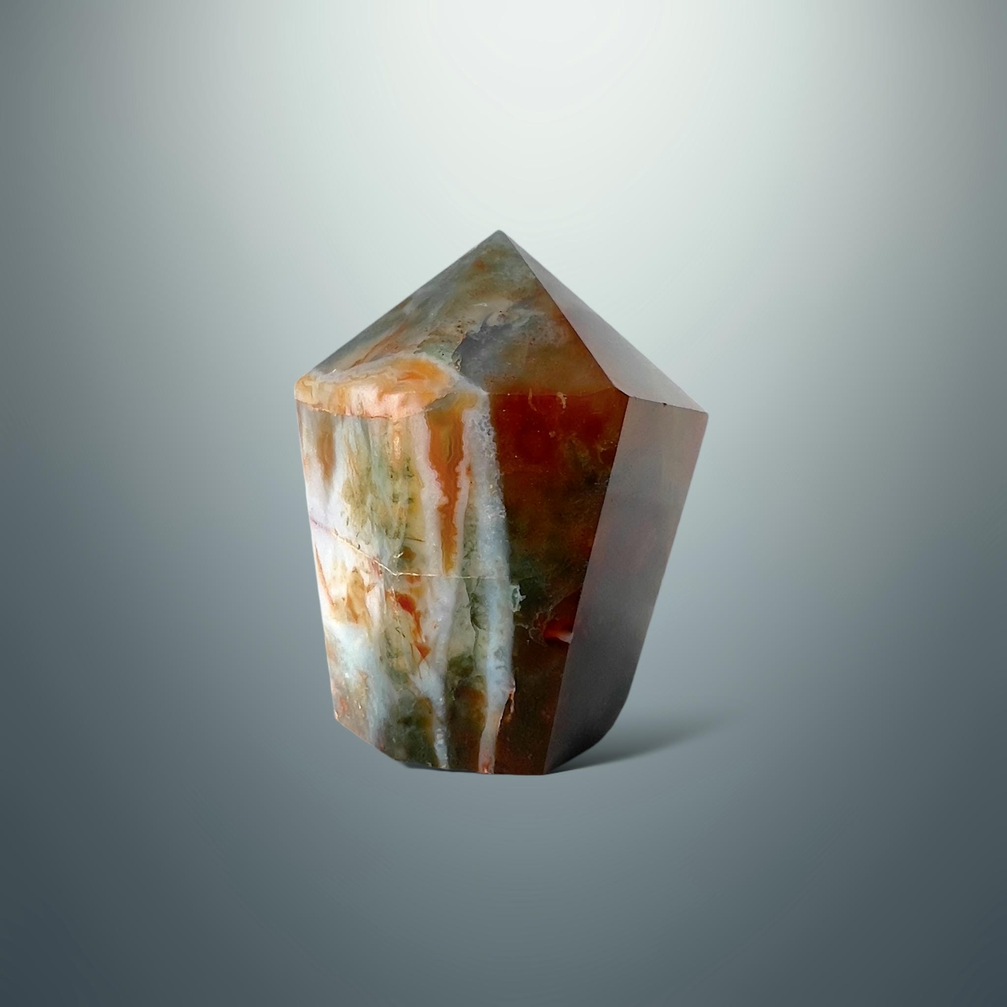 #piezas únicas_punta ágata musgo roja 15