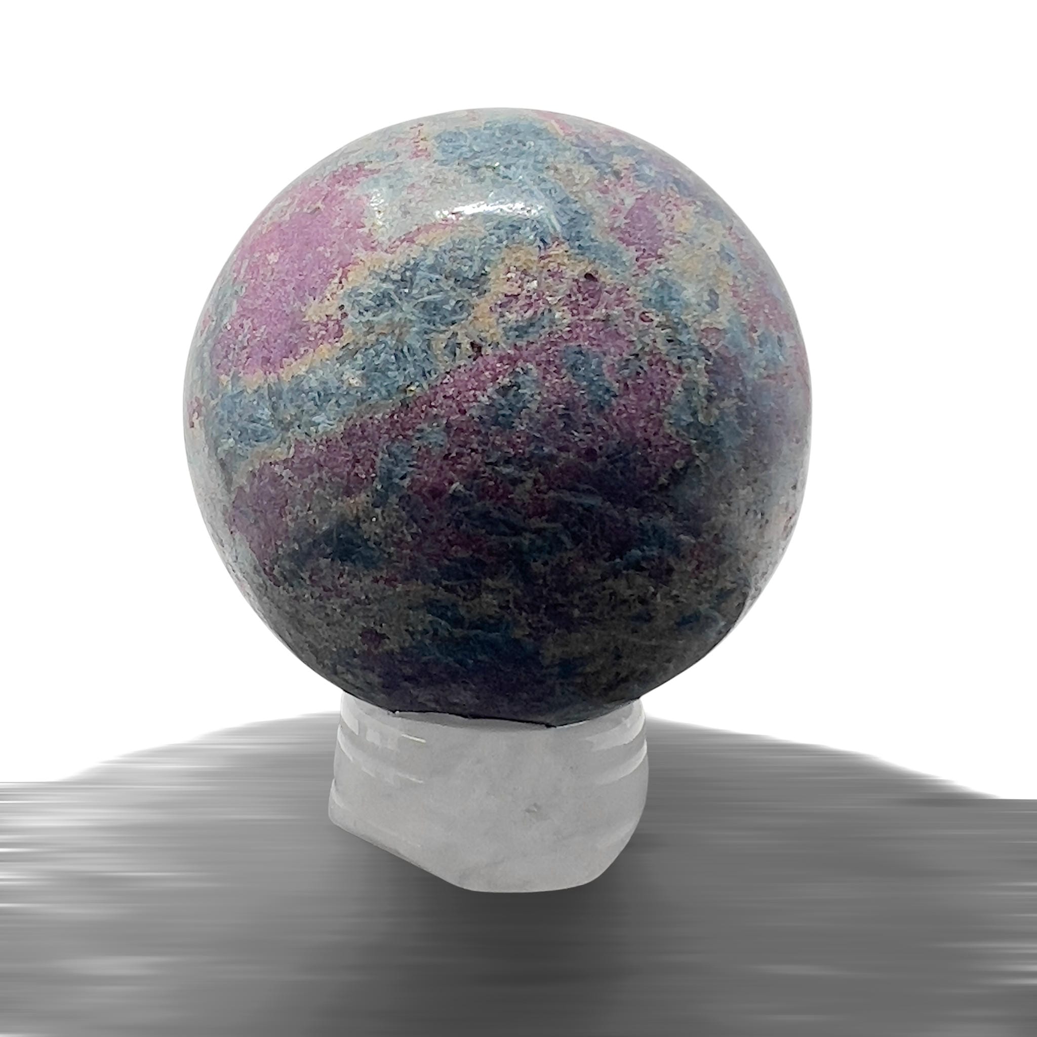 #piezas únicas_esfera rubí en fucsita con cianita 2