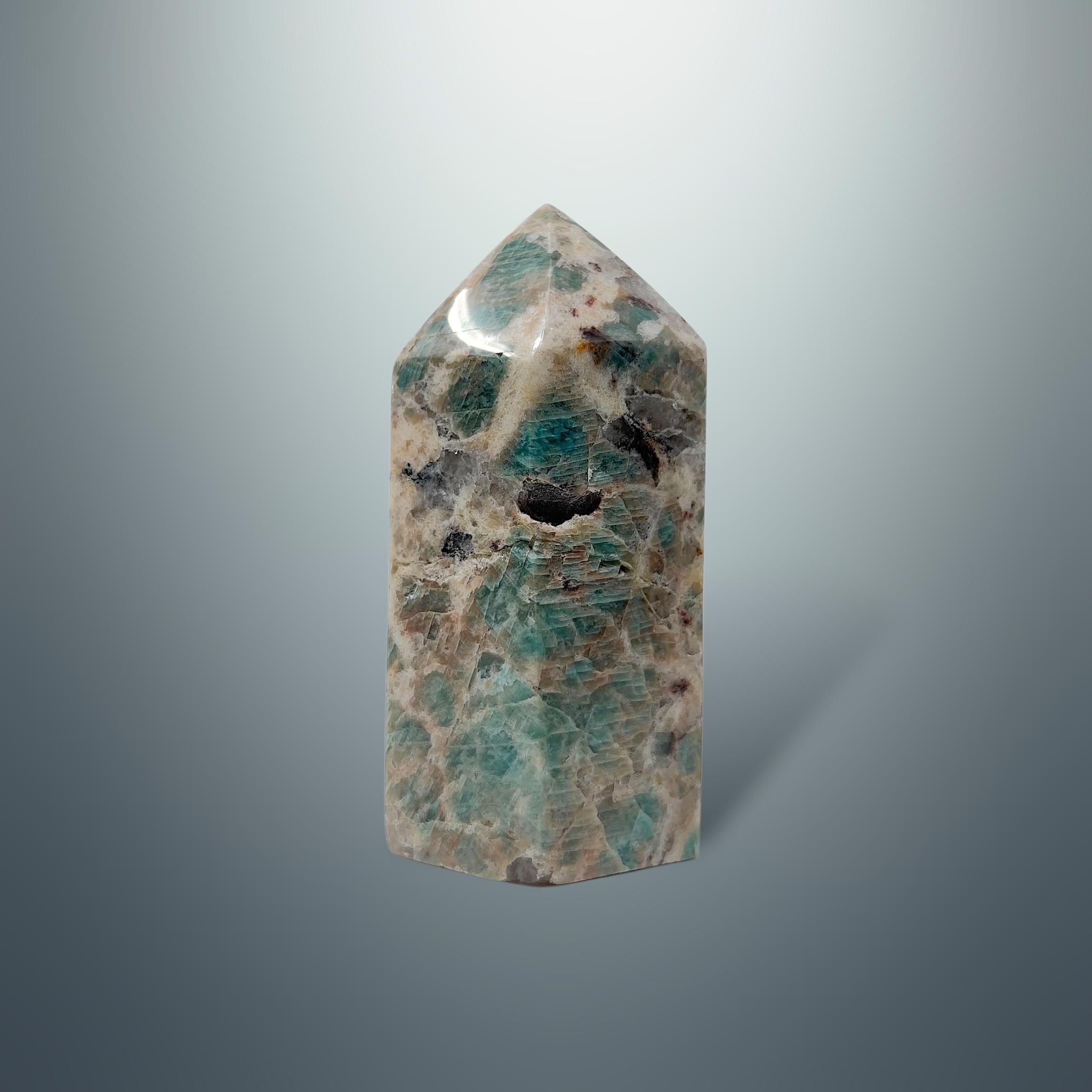 #piezas únicas_torre hexagonal amazonita 2