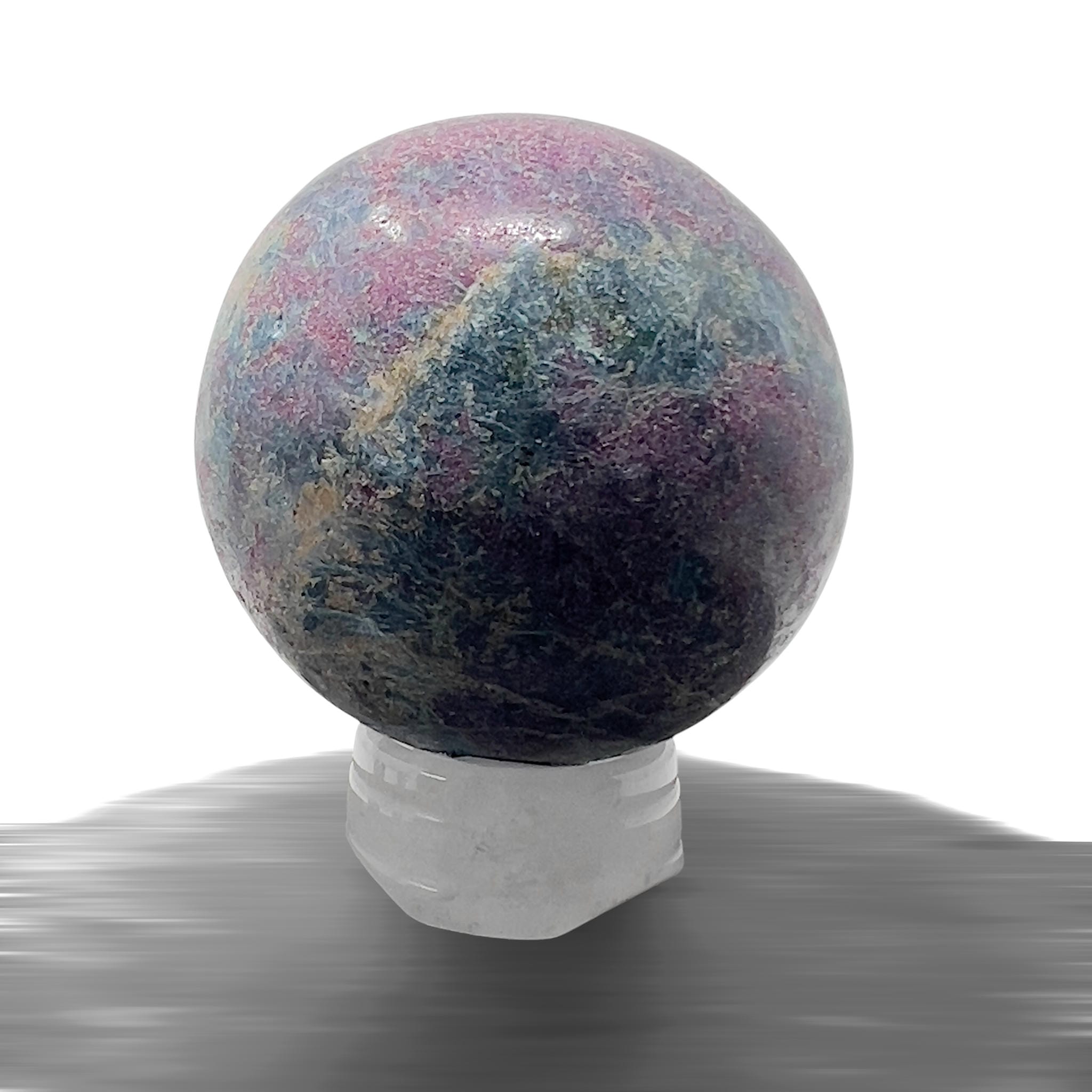 #piezas únicas_esfera rubí en fucsita con cianita 2