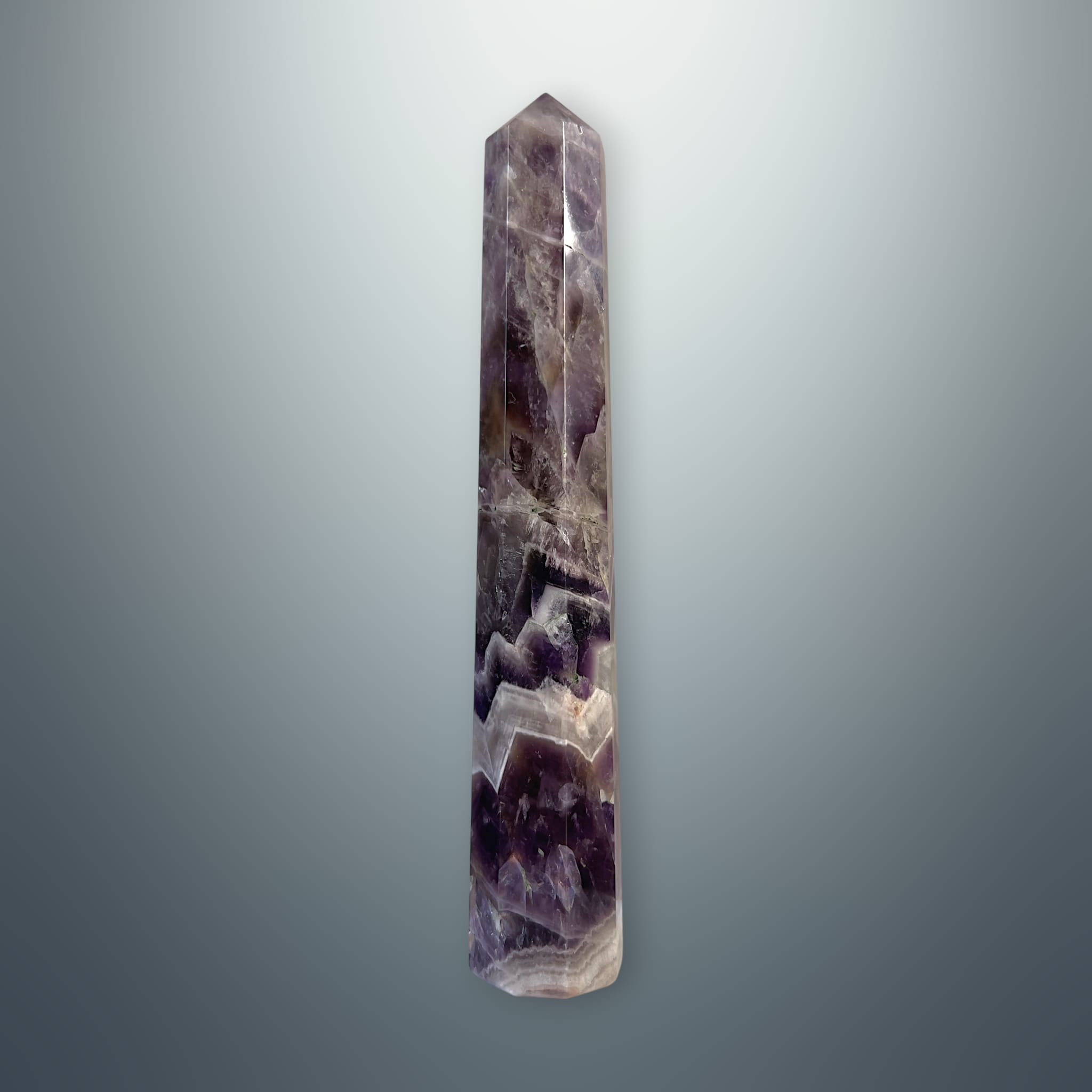 #piezas únicas_torre hexagonal amatista chevron 2