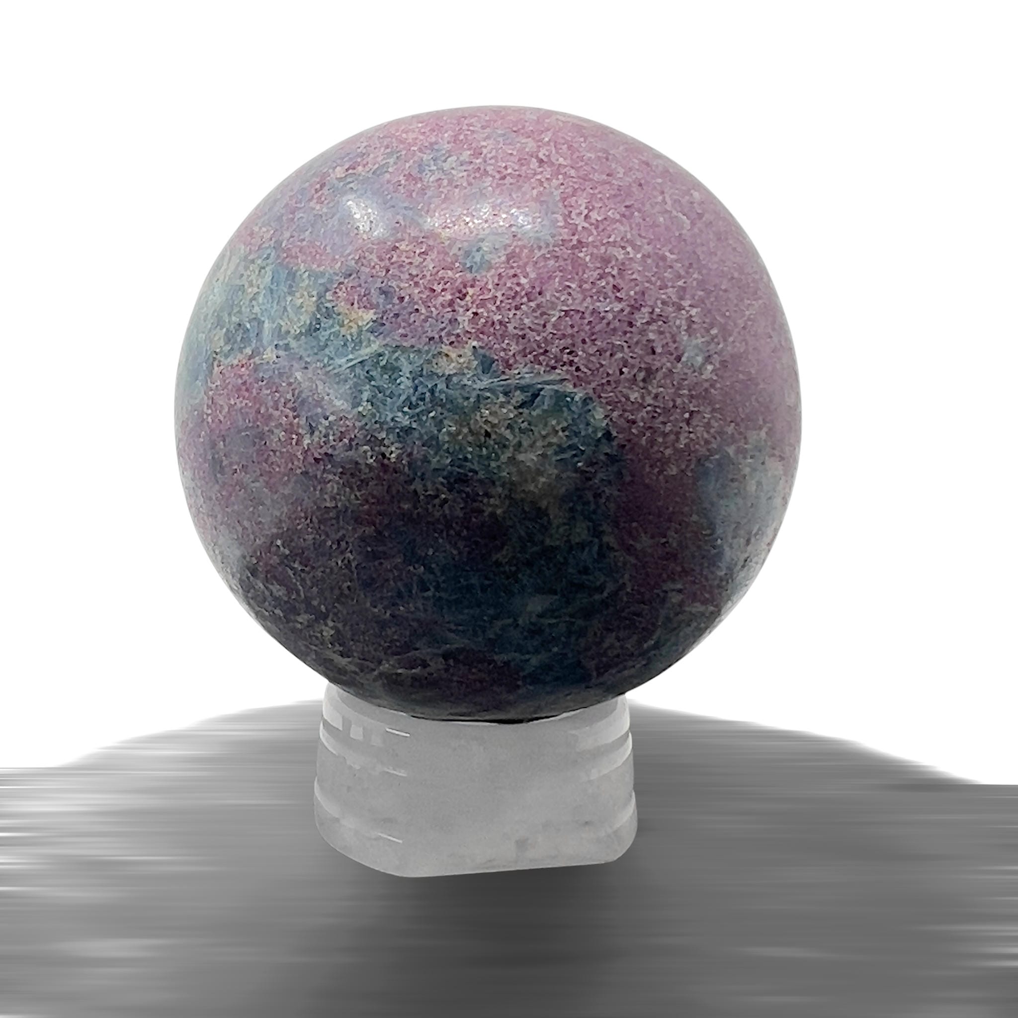#piezas únicas_esfera rubí en fucsita con cianita 2