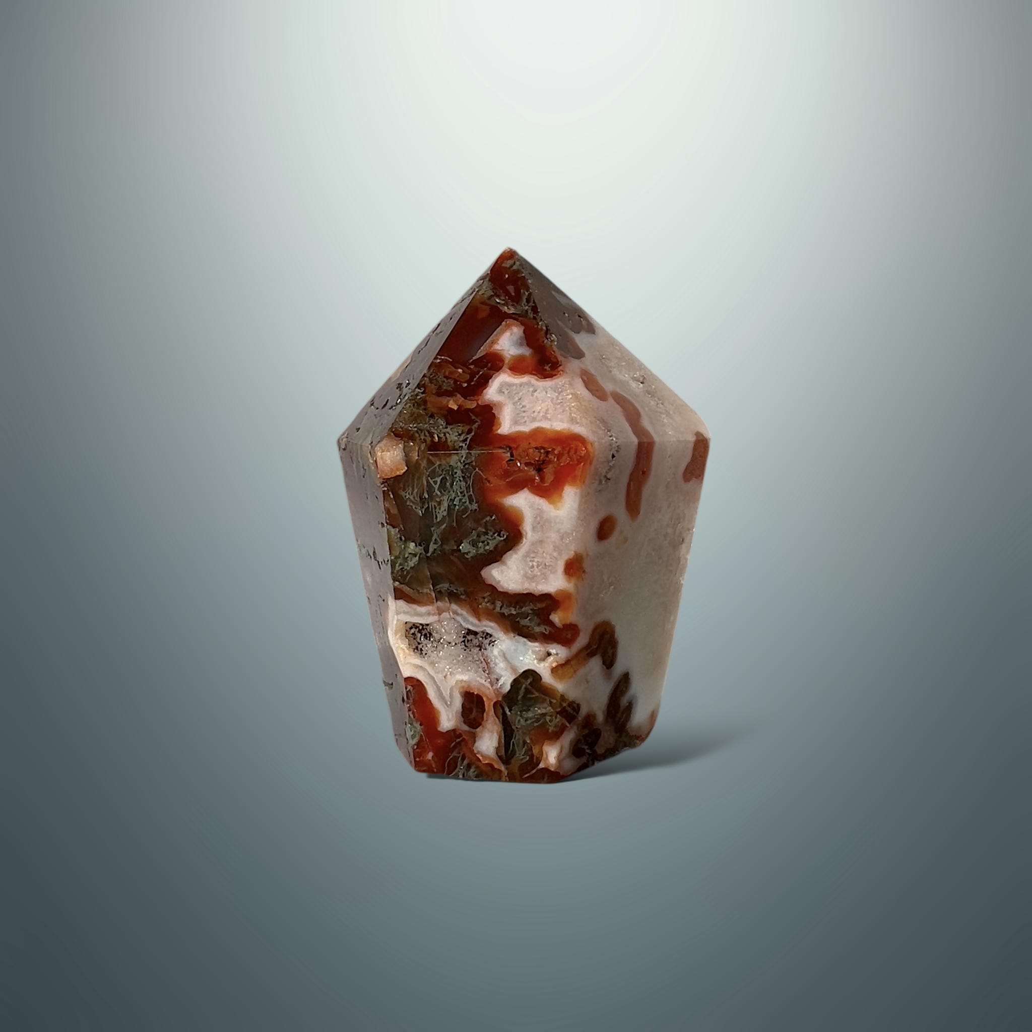 #piezas únicas_punta ágata musgo roja 24