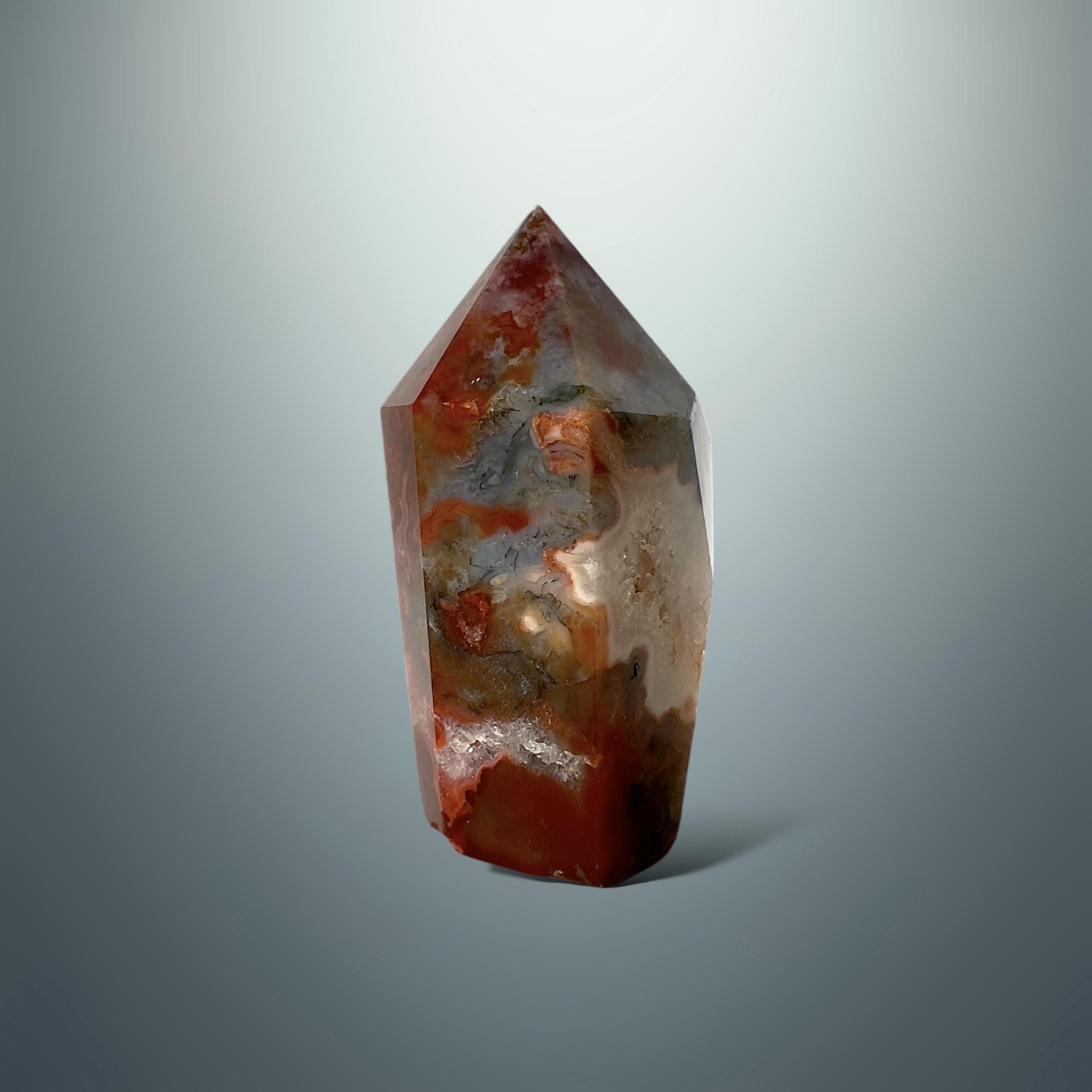 #piezas únicas_punta ágata musgo roja 26