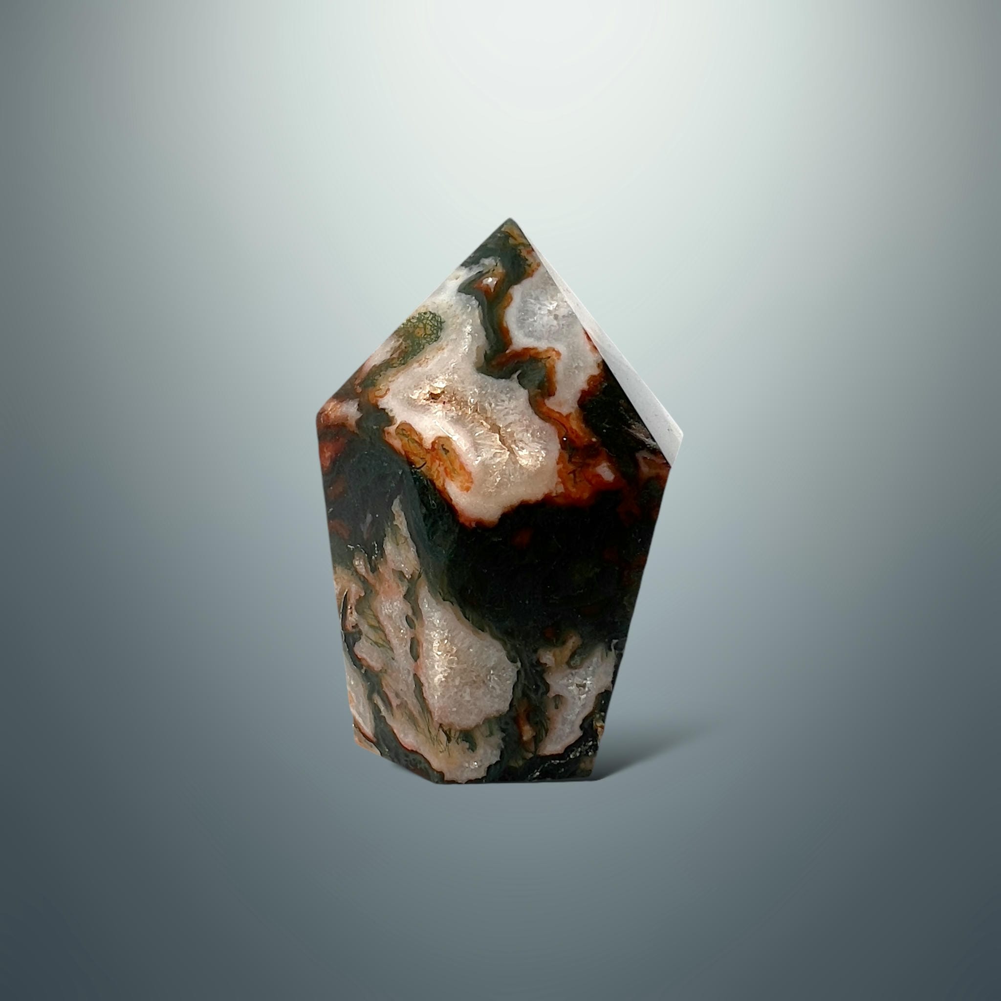 #piezas únicas_punta ágata musgo roja 27