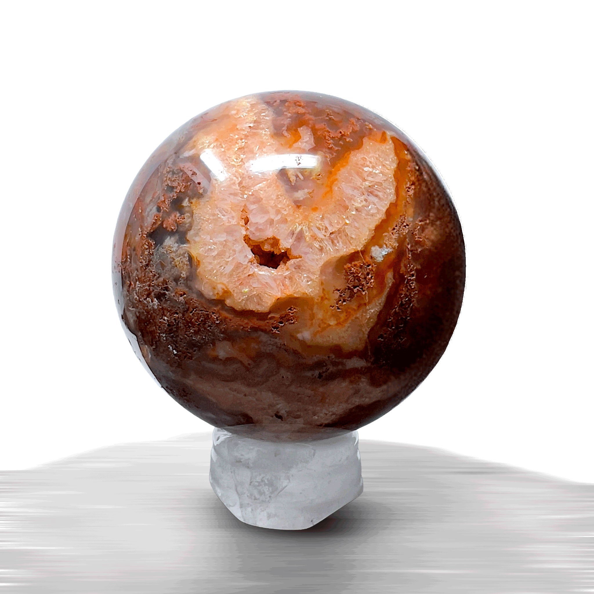 #piezas únicas_esfera ágata musgo roja 3