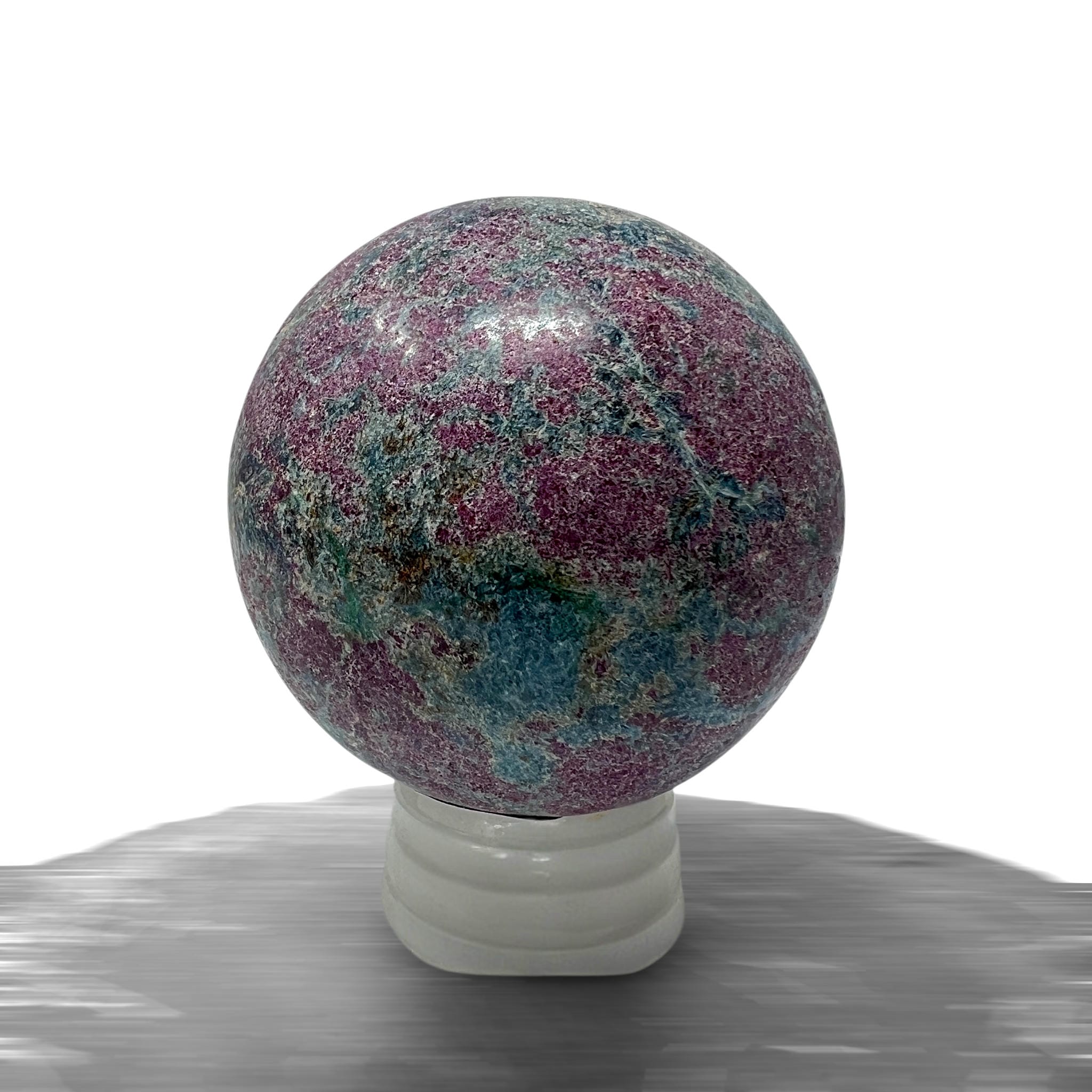 #piezas únicas_esfera rubí en fucsita con cianita 3
