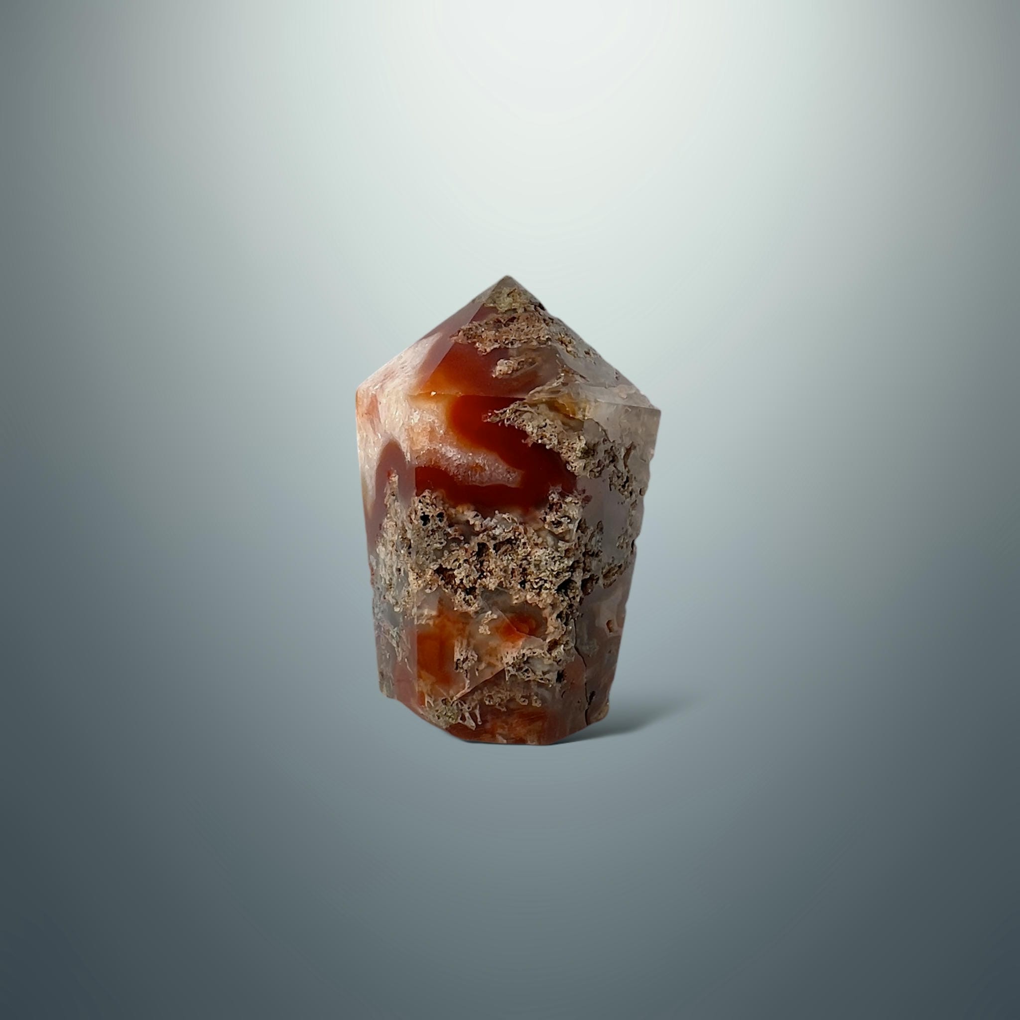 #piezas únicas_punta ágata musgo roja 30