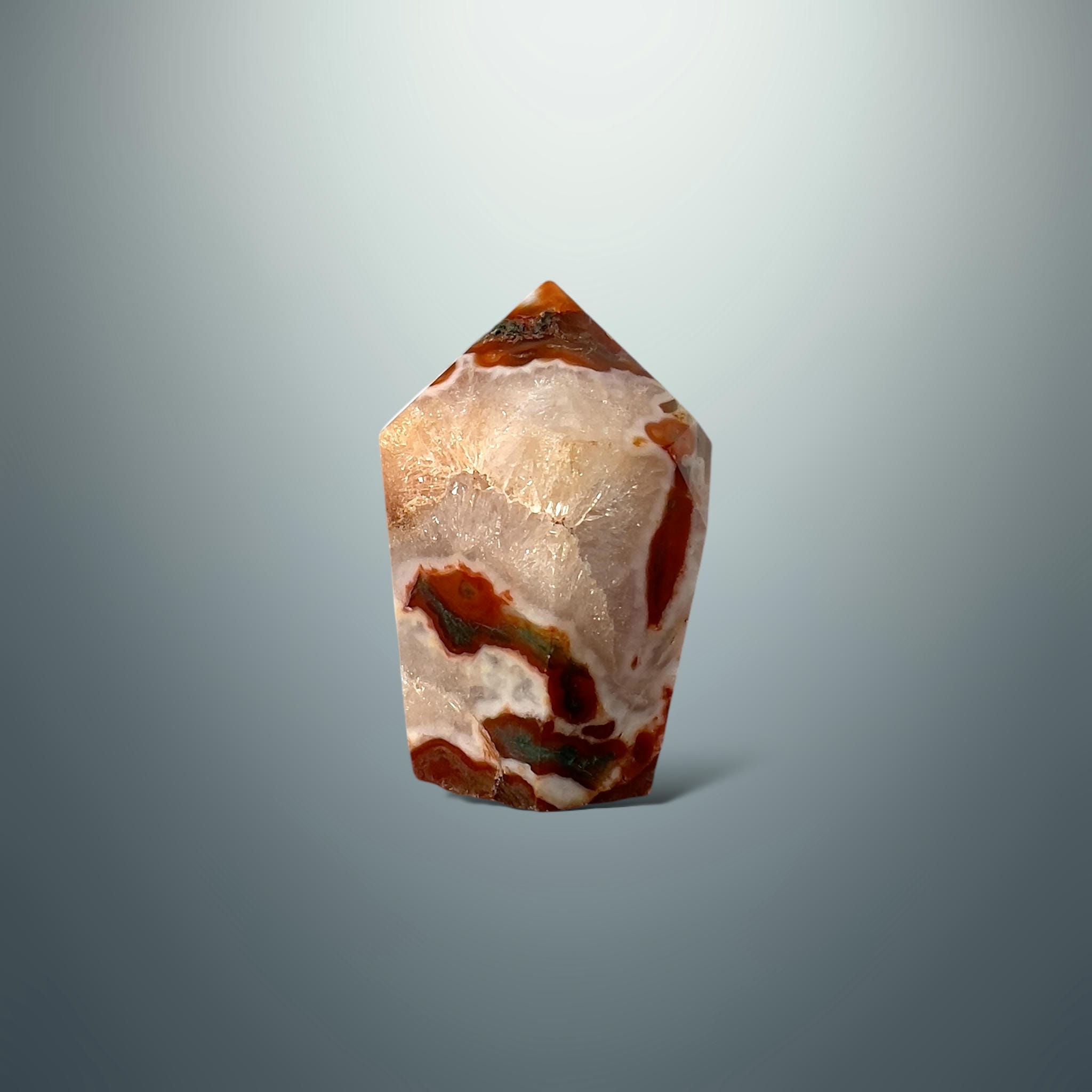 #piezas únicas_punta ágata musgo roja 31