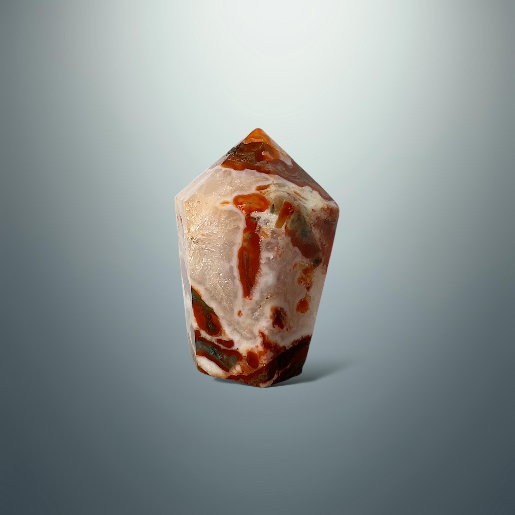 #piezas únicas_punta ágata musgo roja 31