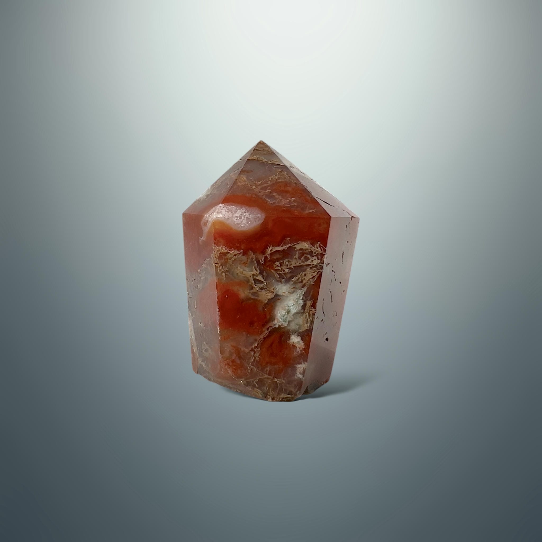 #piezas únicas_punta ágata musgo roja 32