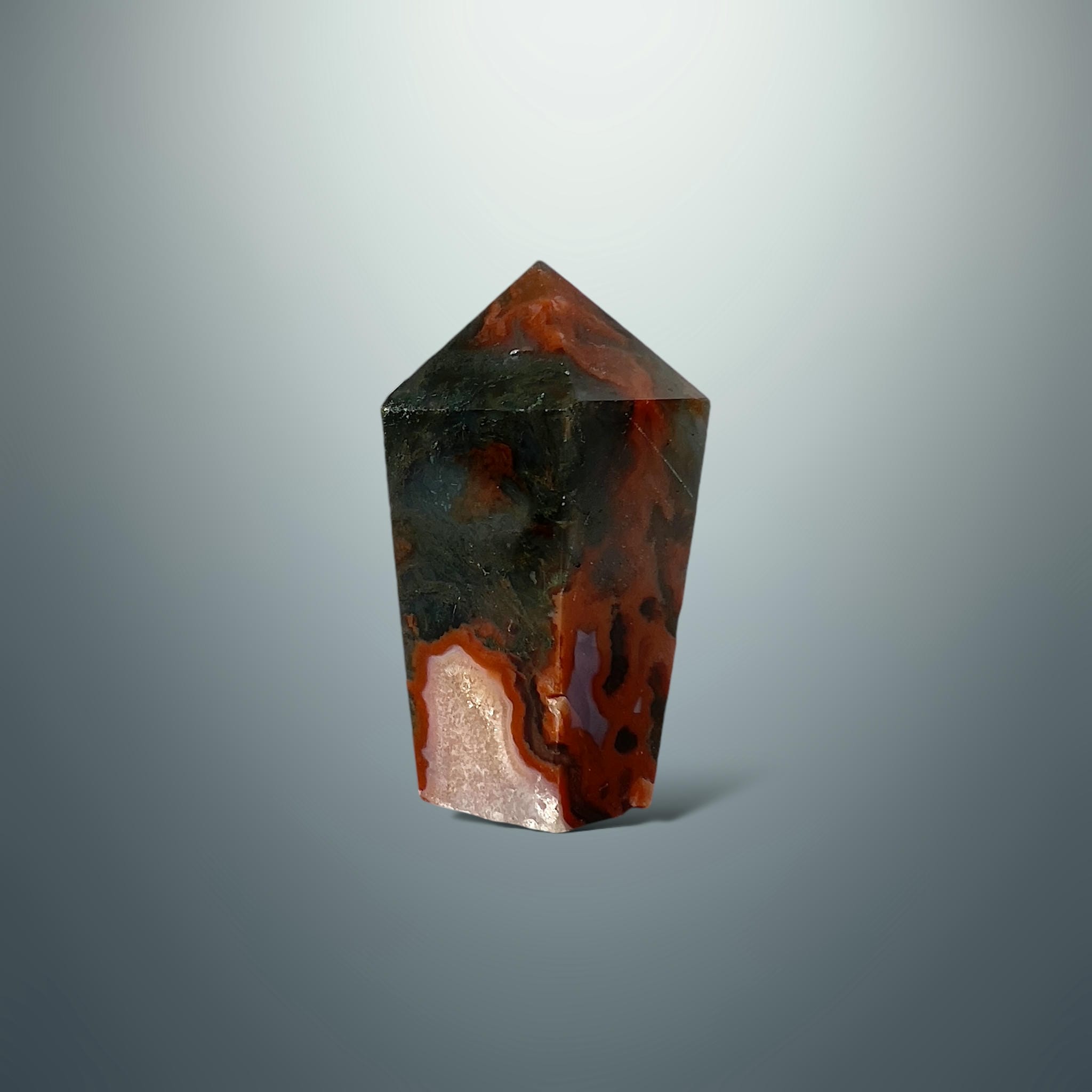 #piezas únicas_punta ágata musgo roja 34