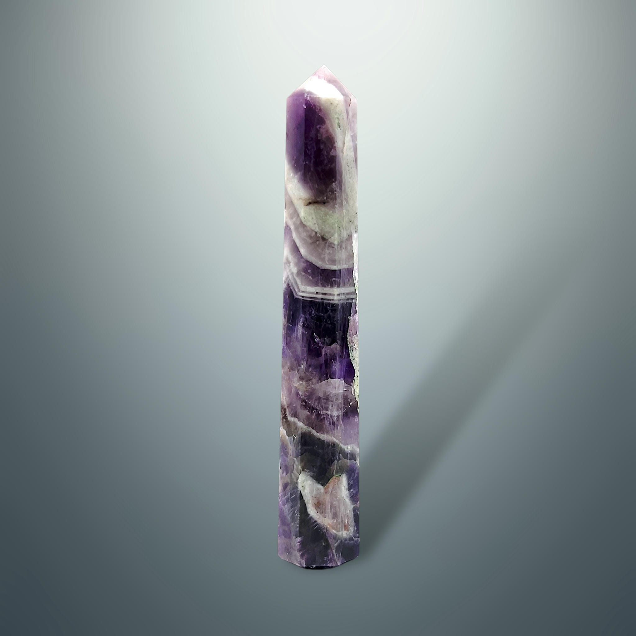 #piezas únicas_torre hexagonal amatista chevron 4