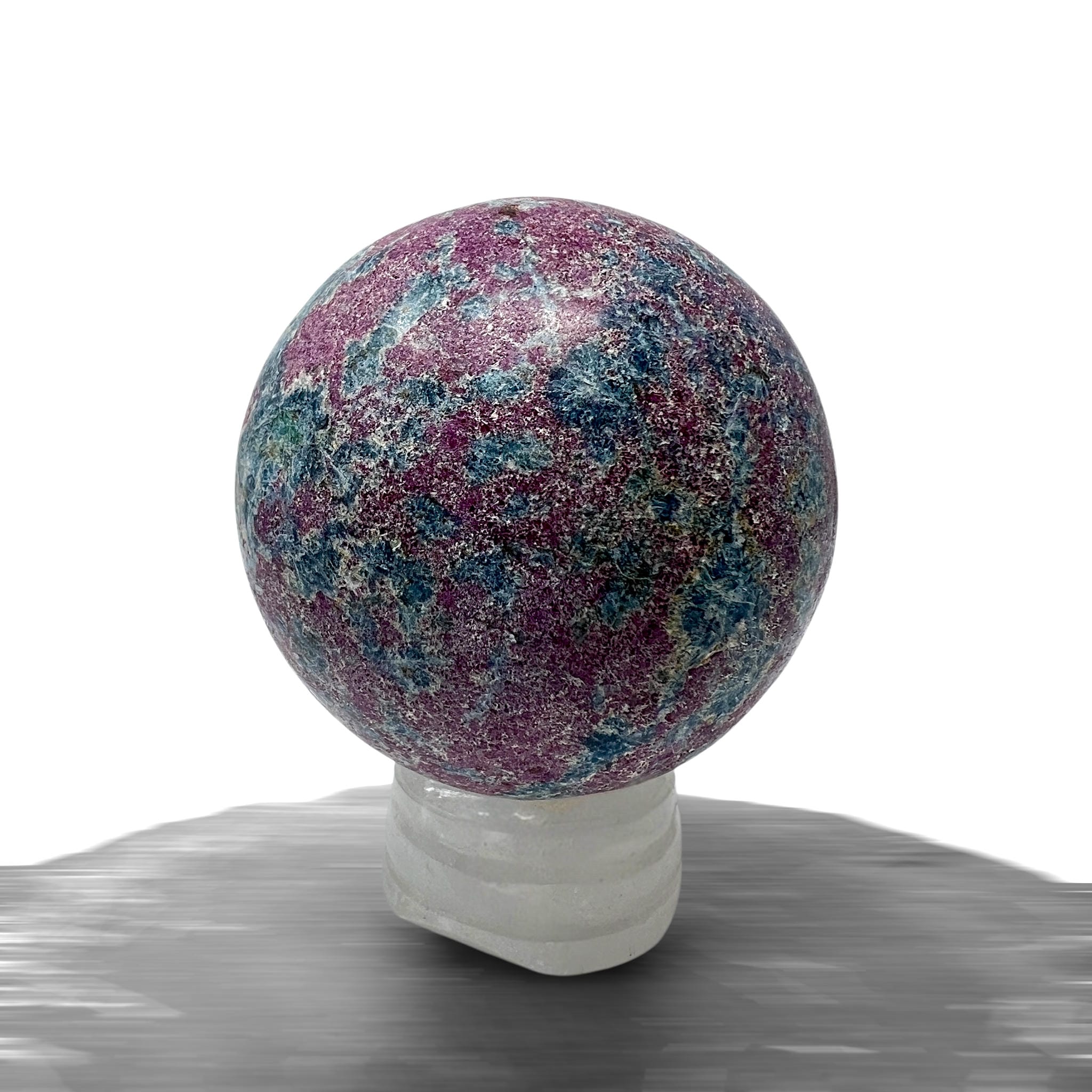#piezas únicas_esfera rubí en fucsita con cianita 4