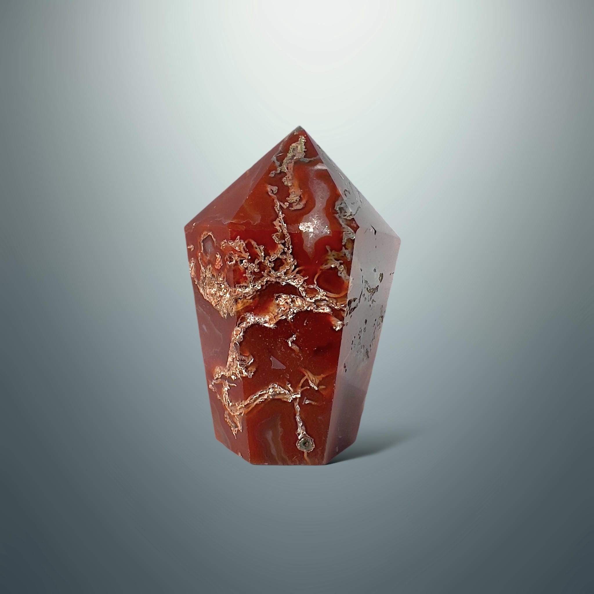 #piezas únicas_punta ágata musgo roja 7