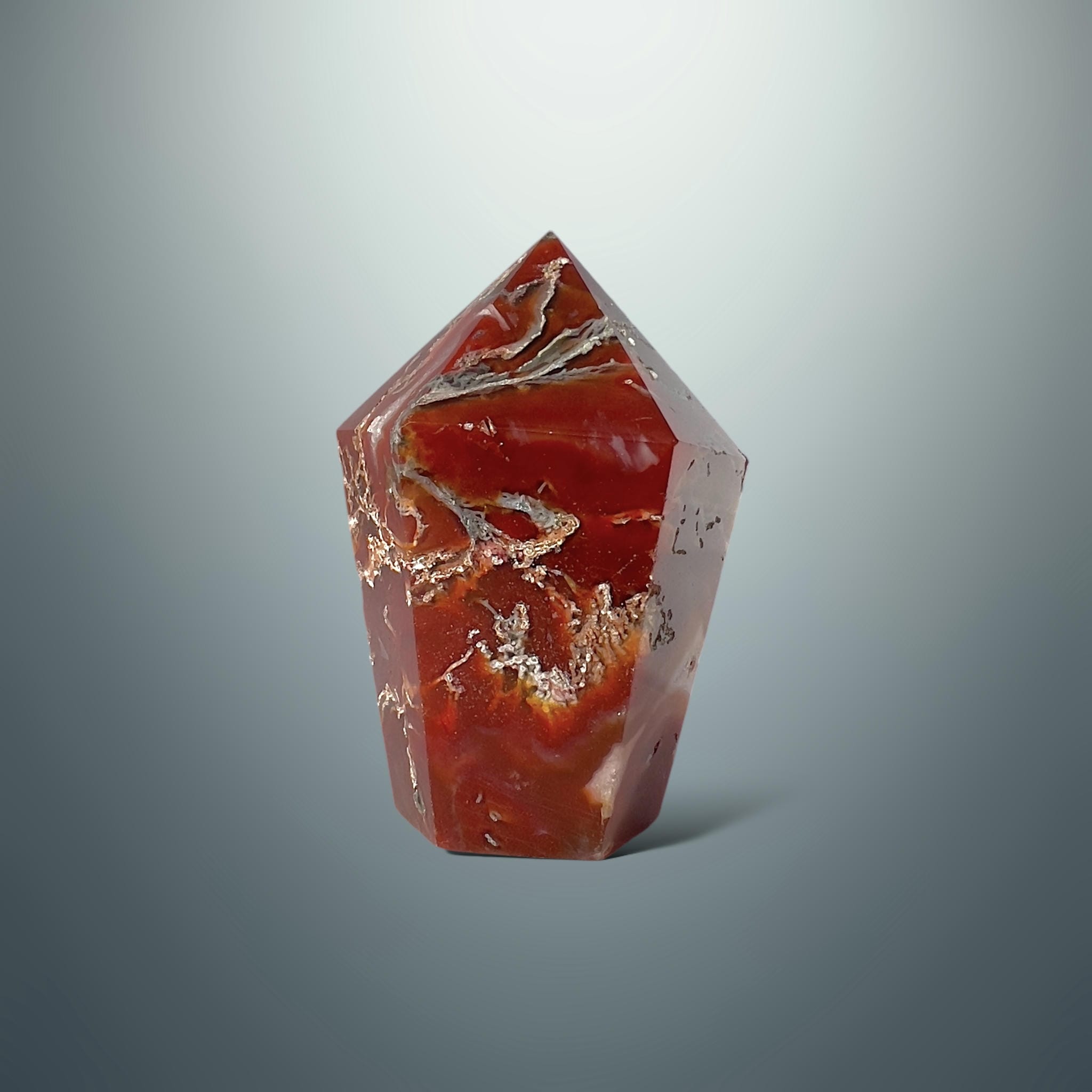 #piezas únicas_punta ágata musgo roja 7