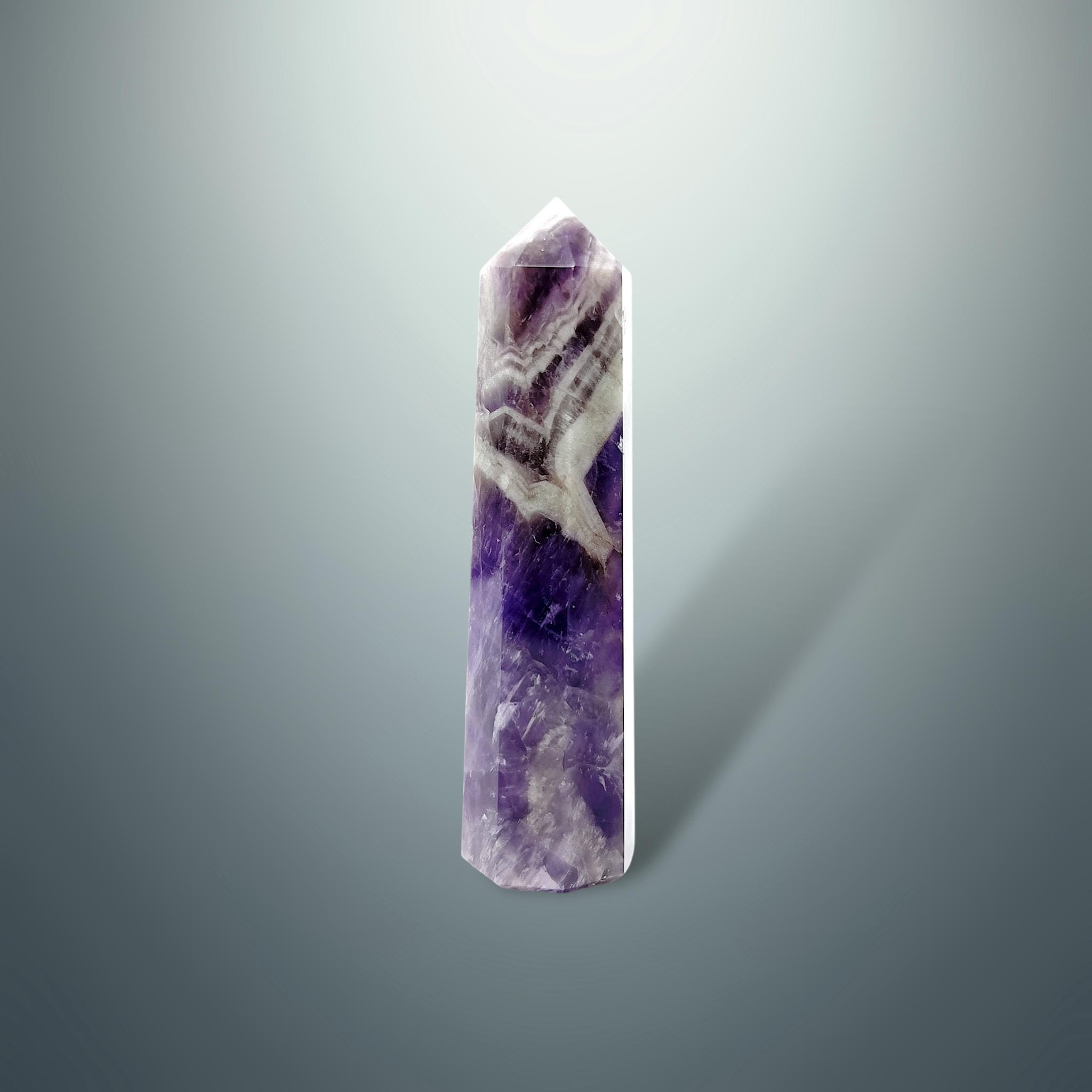 #piezas únicas_torre hexagonal amatista chevron 