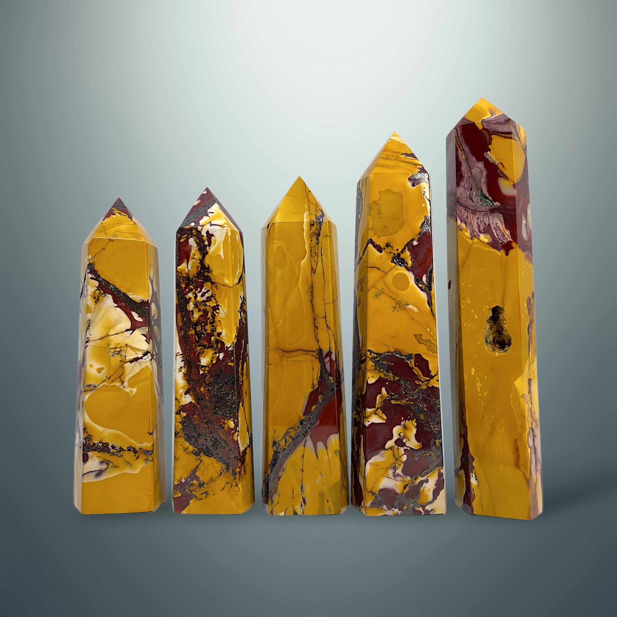 Mookaita (Jaspe Australiano) en Torre Hexagonal Grande