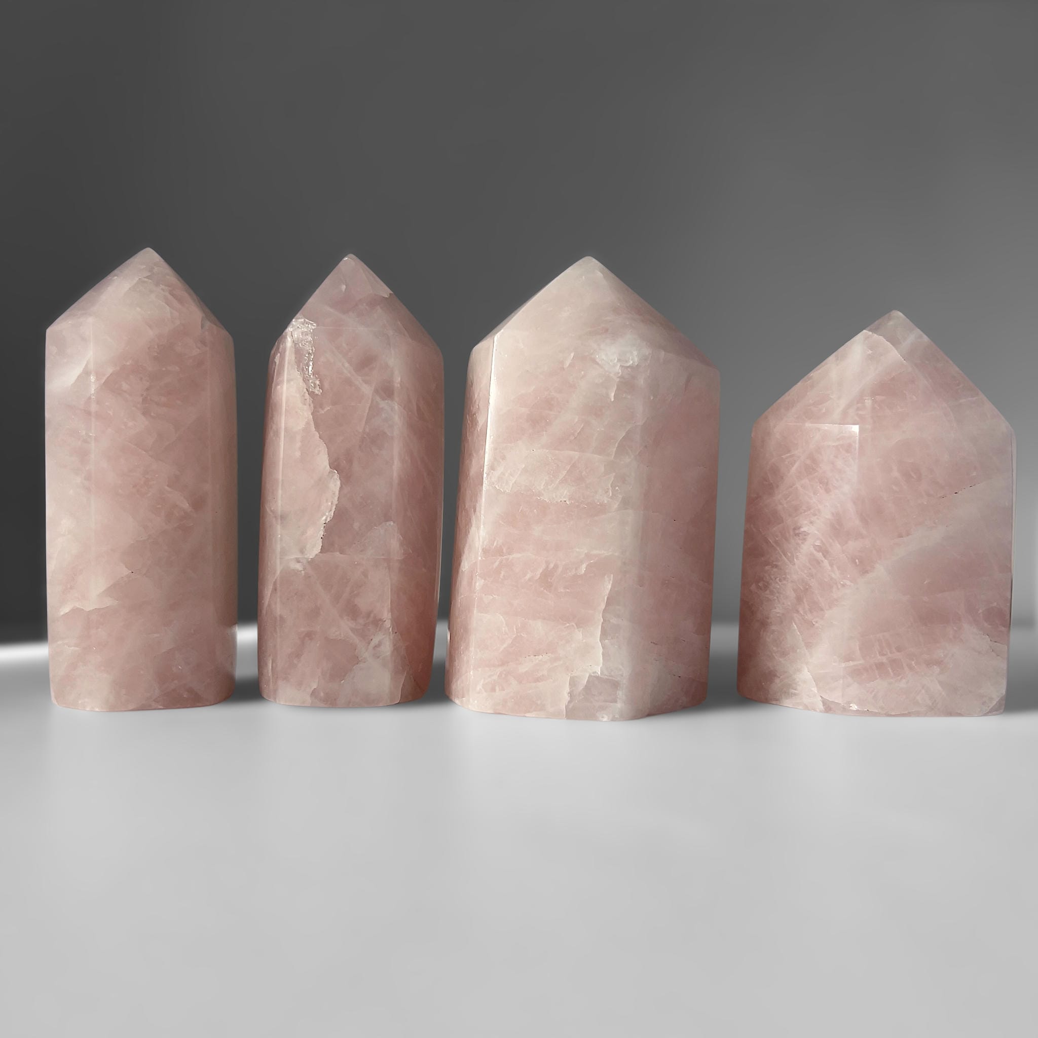 Cuarzo Rosa en Puntas Pulidas Grandes