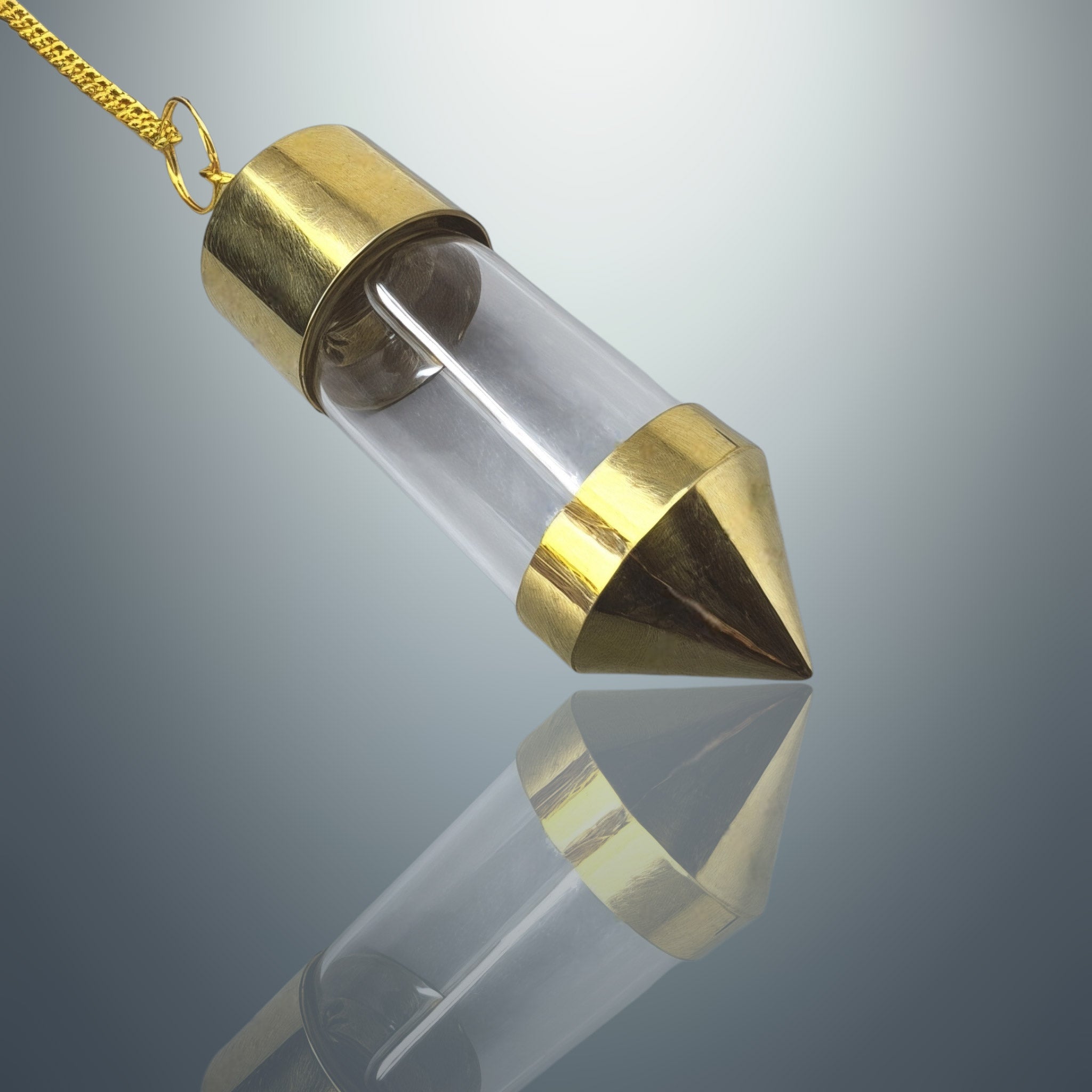 Péndulo con Testigo Transparente - Metal Dorado